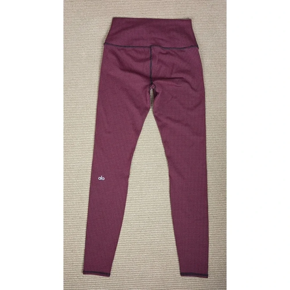 Alo Yoga Micro Houndstooth‎ Red/Black High Waisted Leggings Women's Size M